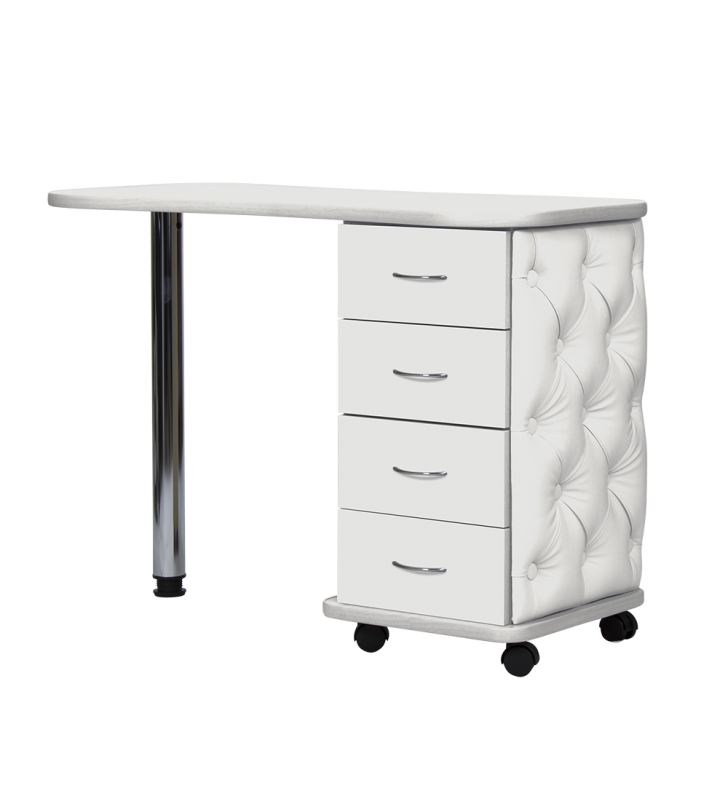 Mesa de manicura professional Style con cajones y detalles en capitone  Color Style, blanca